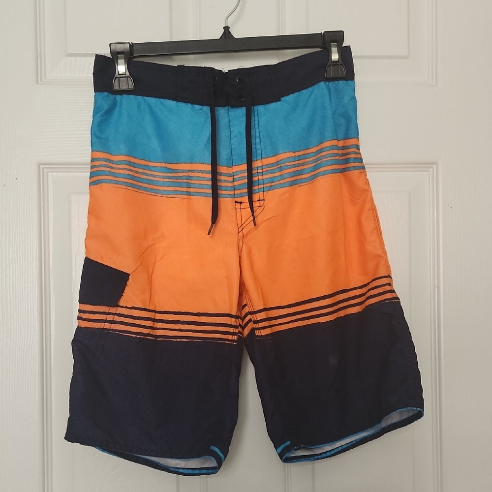 Arizona Jean Company Blue and Orange Kids Swim Trunks